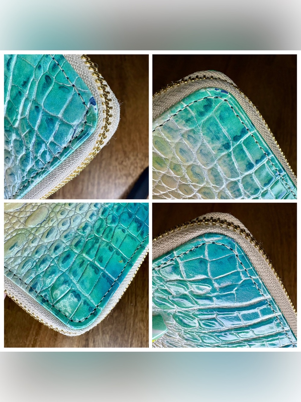 Brahmin GUC Skyler - Ocean Ombré - Travel Wallet/Clutch - FULL Eye - HTF, Rare - Picture 11 of 15